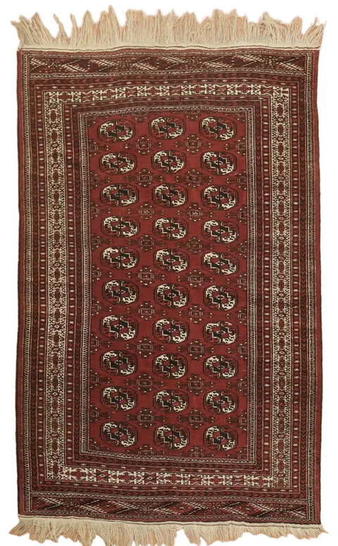 Vintage 6'x9' Turkoman Oriental Wool Area Rug