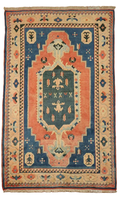 Hand-Knotted Anatolian Turkish Wool Area Rug 5'x8'
