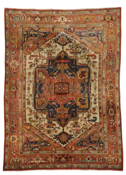 Heriz Serapi Oriental Wool Area Rug 9x13