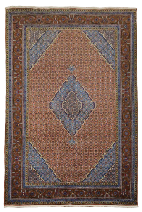 Hand-Knotted Ardebil Persian Wool Area Rug 7x10