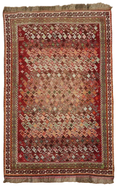 Vintage Gabbeh Persian Tribal Wool Area Rug 5'x8'