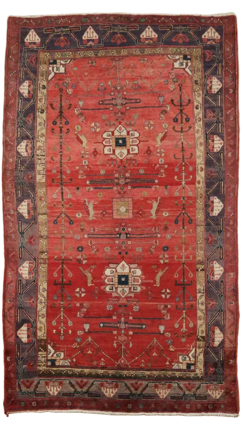 Hamedan Persian Area Rug, Hand-Knotted, Vintage Wool Rug 5'x9'