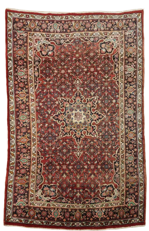 Vintage Wool Bidjar Persian Rug 4x7