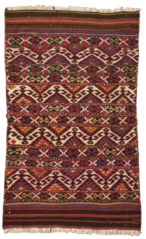 Vintage Wool Kilim Turkish Rug 3x5