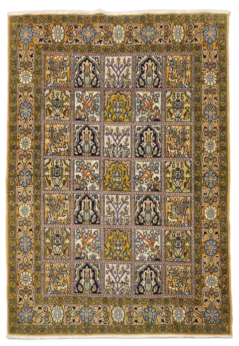 Garden Design Kashan Persian Wool Rug 4'x5'