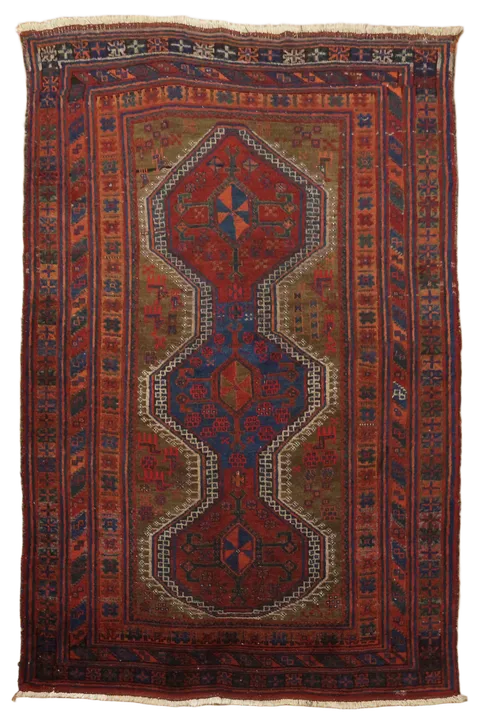 Antique Zanjan Persian Wool Rug 4x6