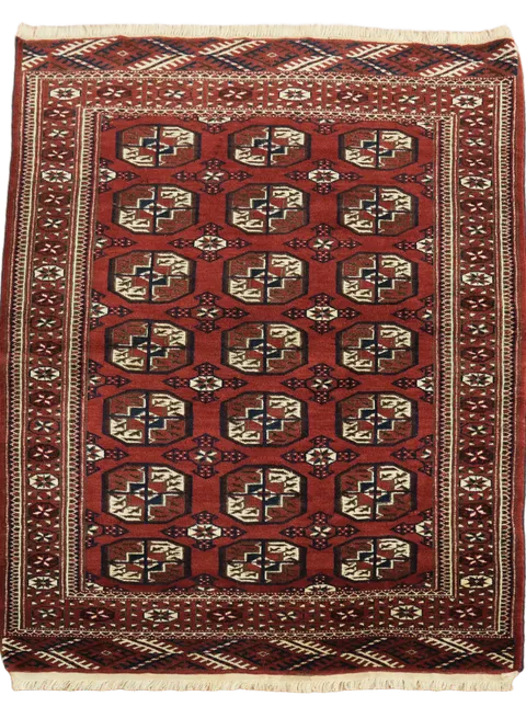 Hand-Knotted Wool Turkoman Persian Rug 3x5