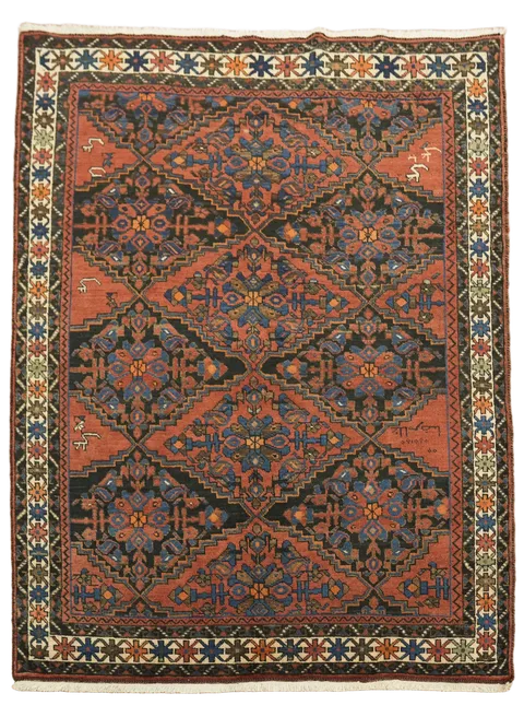 Vintage Wool Bakhtiari Persian Rug 5x6