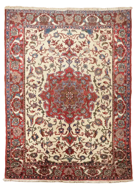 Vintage Hand-Knotted Malayer Persian Wool Rug 5'x6'
