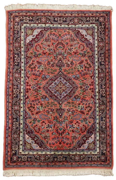 Hand-Knotted Hamedan Persian Rug 4'x7'