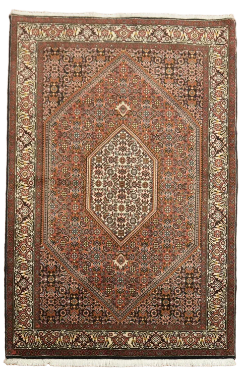 Hand-Knotted Bidjar Persian Wool Area Rug 4'x6'