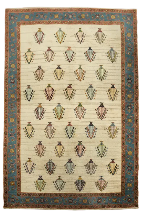 Vintage Hand-Knotted Gabbeh Qashqai Persian Rug 4'x6'