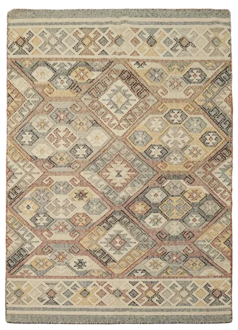 Chic Southwestern-Inspired Flat-Weave Kilim Rug 6'x8'