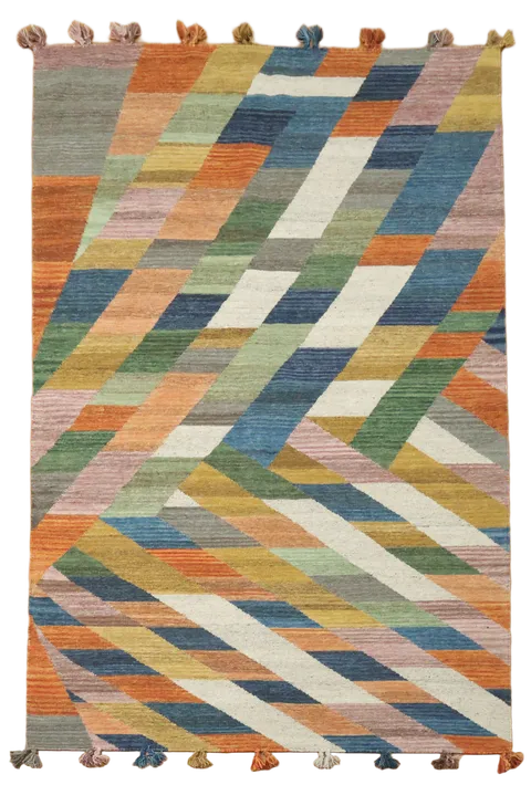 Contemporary Zigzag Design Kilim Flat-Weave Rug 7'x10'