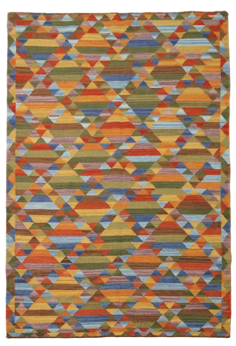Vibrant Geometric Rug: A Burst of Color for Your Room 5'x8'