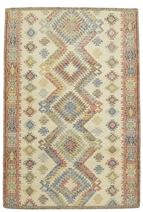 Southwestern Style Flat-Woven Kilim Area Rug 5'x8'