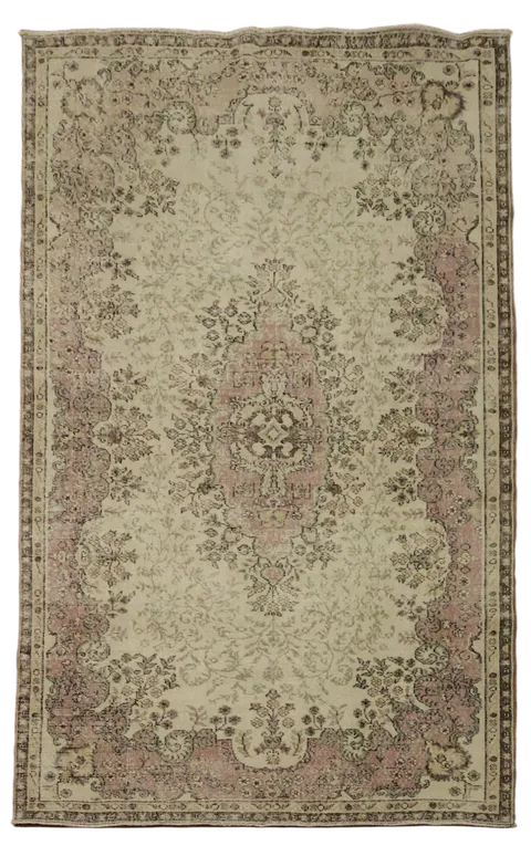 Vintage Wool Anatolian Oriental Area Rug 6x9