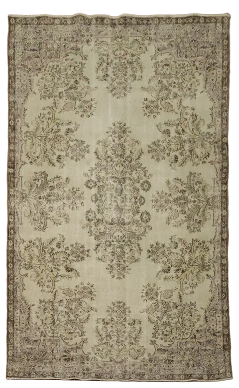 Wool Vintage Anatolian Oriental Area Rug 5x9