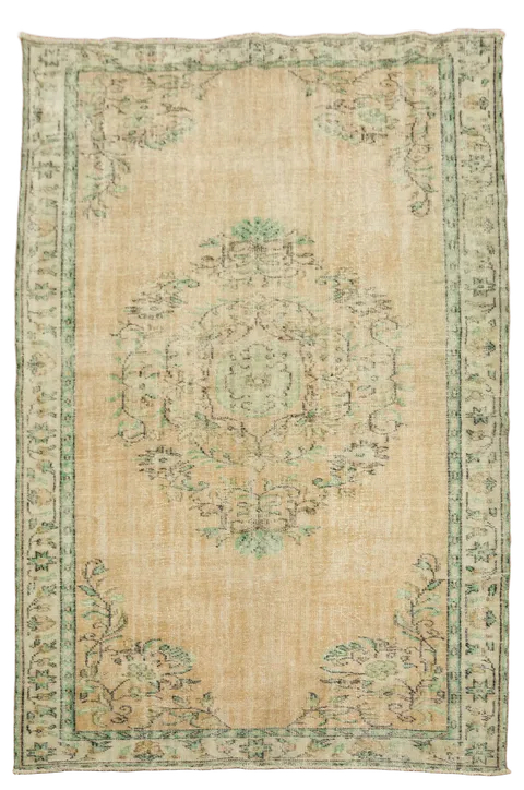 Vintage Wool Anatolian Oriental Area Rug 6x9