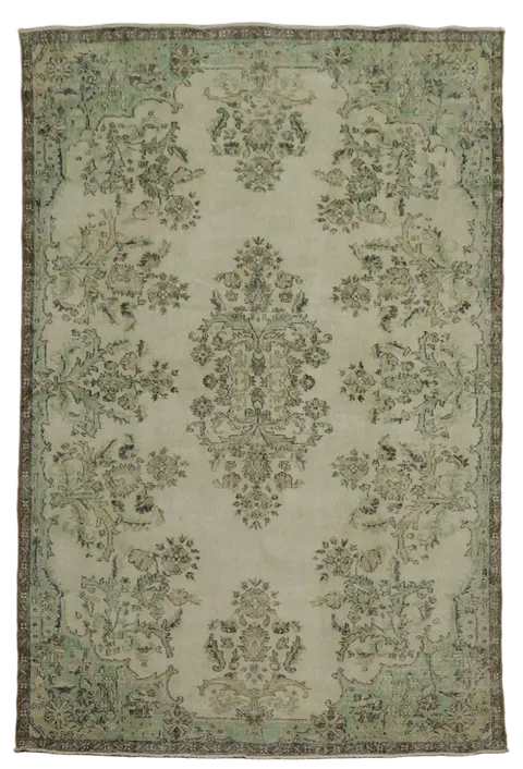 Wool Vintage Anatolian Oriental Area Rug 6x9