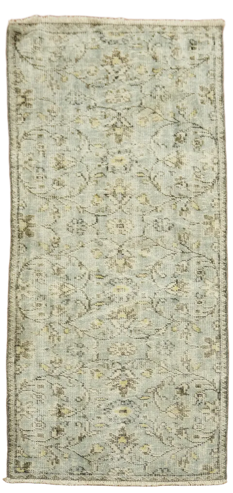 Green Vintage Wool Anatolian Oriental Rug 3x6