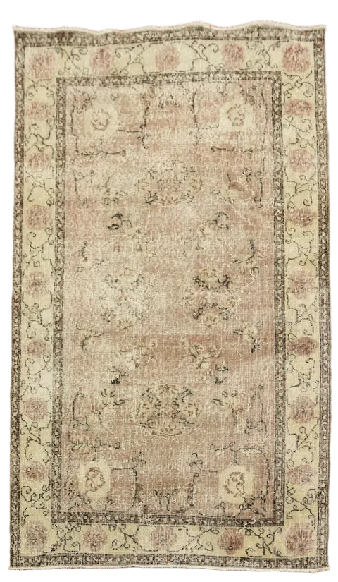Rustish Distressed Wool Anatolian Oriental Rug 4x7