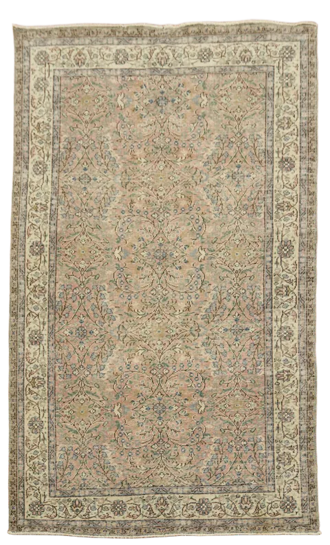 Vintage Wool Anatolian Oriental Distressed Area Rug 5x9
