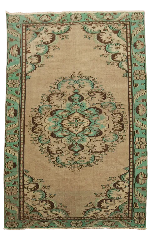 Vintage Distressed Wool Anatolian Oriental Area Rug 6x9