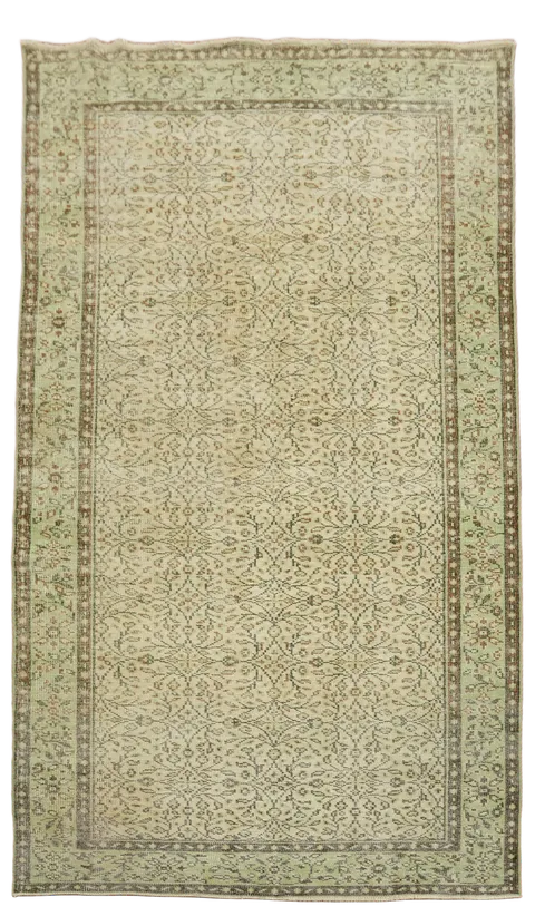Distressed Wool Anatolian Oriental Area Rug 5x9