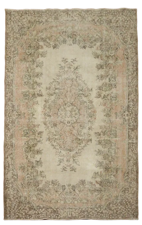 Vintage Anatolian Oriental Wool  Area Rug 6x10