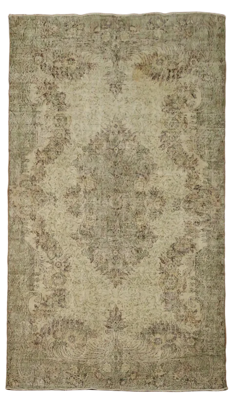 Vintage Anatolian Oriental Wool Area Rug 6x10