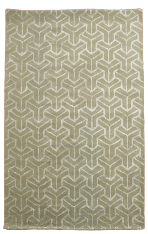 Versatile Beige Rug with Sleek Geometric Patterns for Any Room 5'x8'