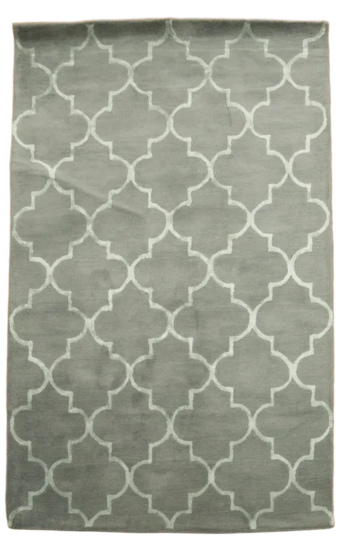 Chic Gray Green Lattice Design Rug Perfect for Living Room Decor 5'x8'