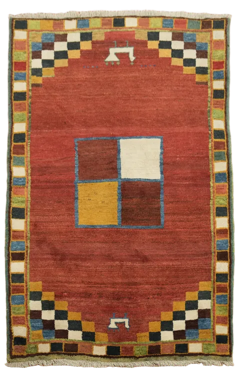 Gabbeh Persian Tribal Wool Rug 4x7