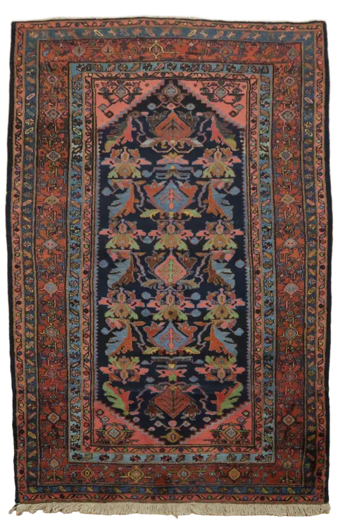 Blue Tribal Wool Lilian Persian Rug 5x7