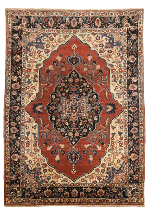 Vintage Sarouk Farahan Persian Wool Rug 7x10