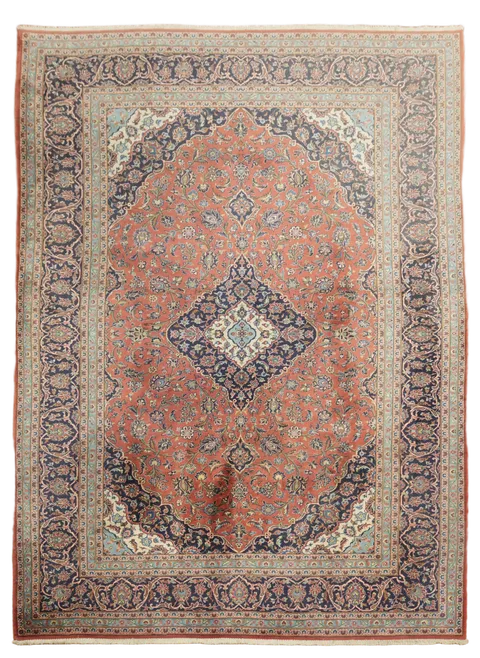 Vintage Wool Kashan Oriental Area Rug 8x11