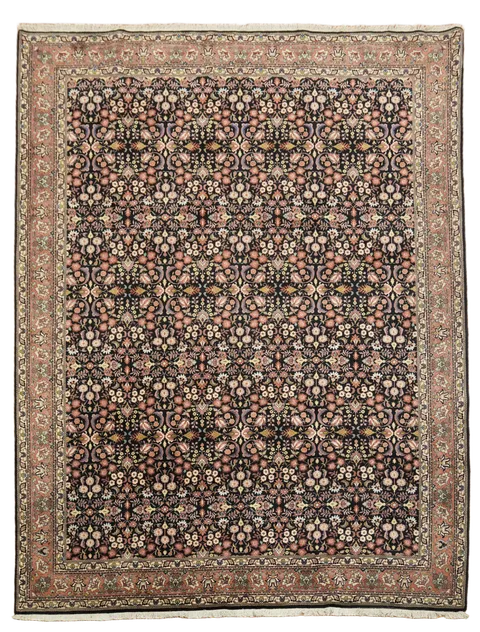 Blue All Over Floral Wool Bidjar Persian Area Rug 10x13