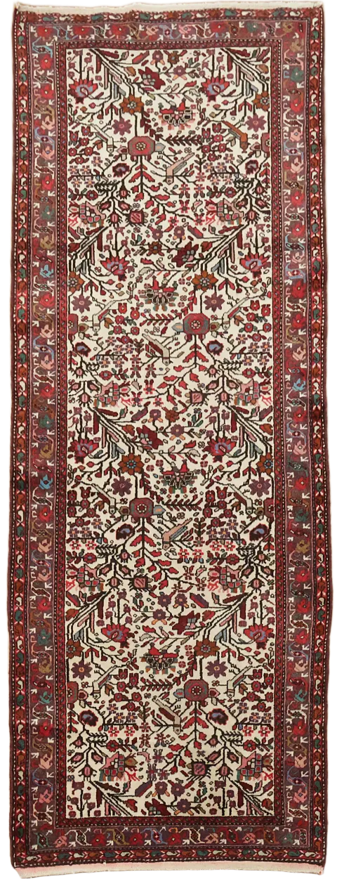 Vintage Floral Hamedan Persian Rug 3x6