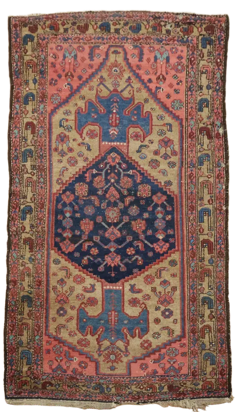 Antique Tribal Malayer Persian Wool Rug 4x7