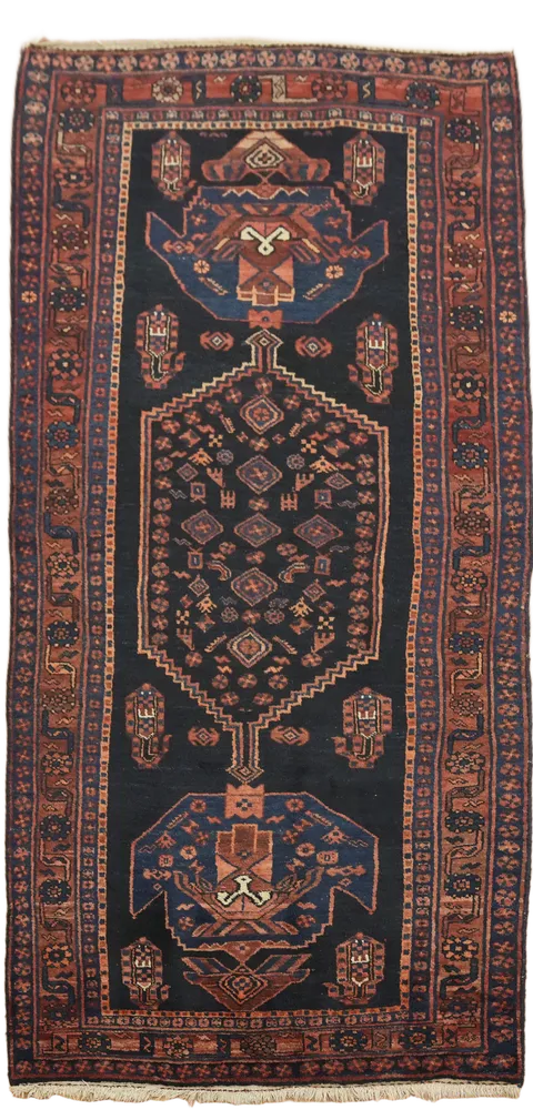 Vintage Tribal Bidjar Oriental Runner Wool Rug 4x9