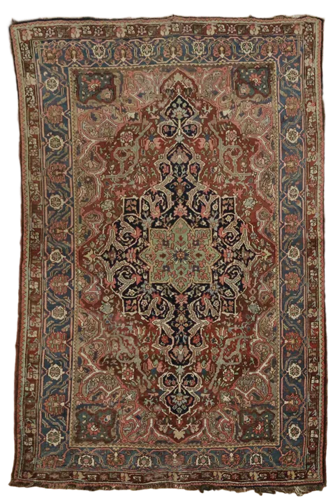 Antique Heriz Bakhshayesh Persian Vegetable Dye Wool Rug 5x7