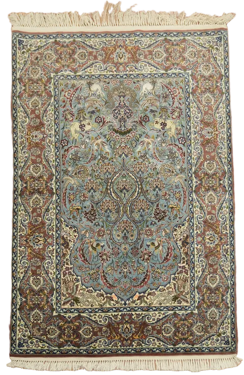 Super Fine Isfahan Persian Wool Rug 3x5 MASTERPIECE