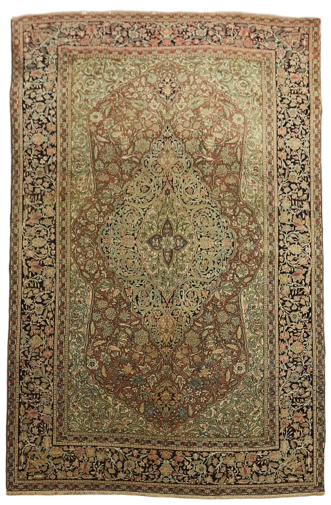 Pre-1900 Antique Sarouk Farahan Persian Wool Rug 4x7