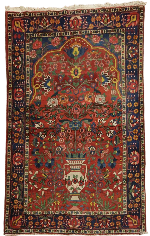 Vegetable Dye Floral Bakhtiari Persian Wool Rug 5x7
