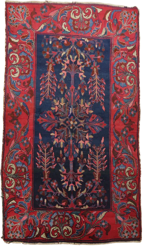 Antique Blue Sultanabad Ziegler Persian Wool Rug 4x6