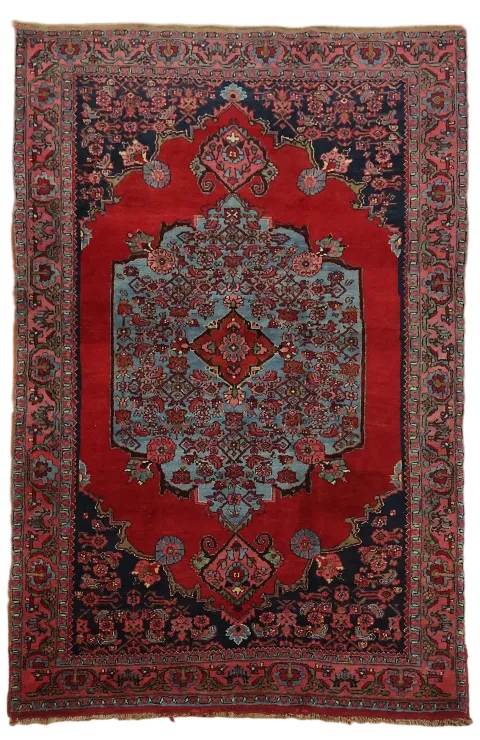 Wool Bidjar Halvaei Vintage Persian Rug 4x6