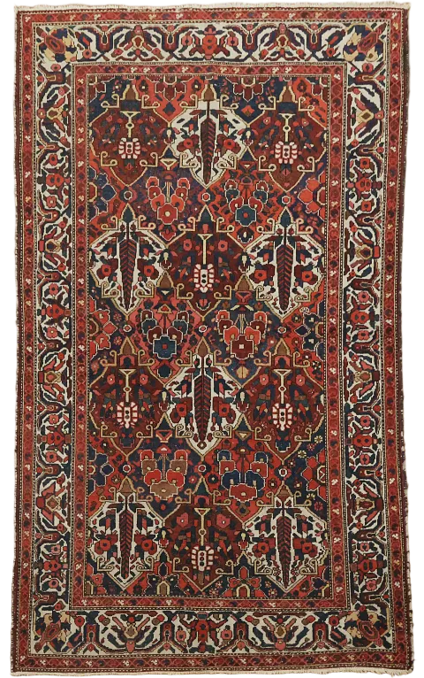 Traditional Vintage Bakhtiari Persian Wool Rug 5x7