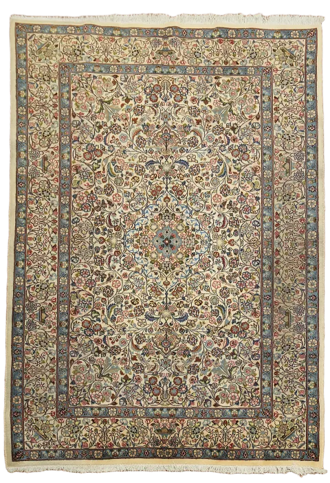 Vintage Floral Kashan Persian Wool Area Rug 7x10