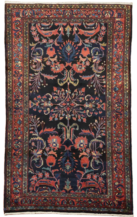 Blue Vintage Lilian Persian Wool Rug 5x8